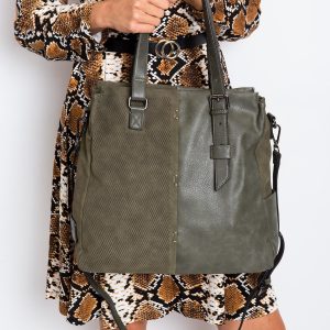 Khaki eco leather bag