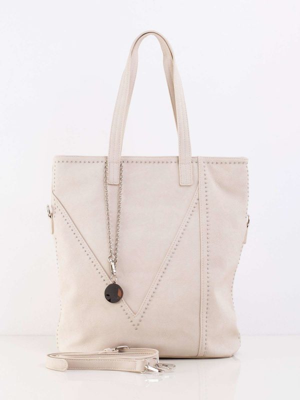 Light Beige Urban Bag with studs