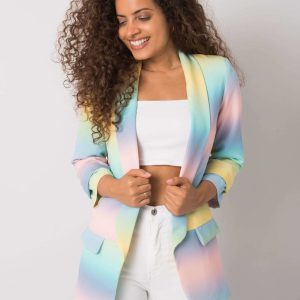 Jaelynn blue and yellow ombre blazer