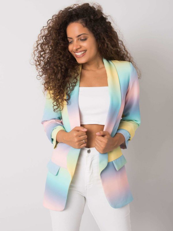 Jaelynn blue and yellow ombre blazer