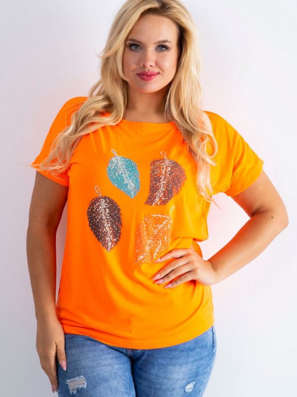 Fluo orange t-shirt plus size Moving