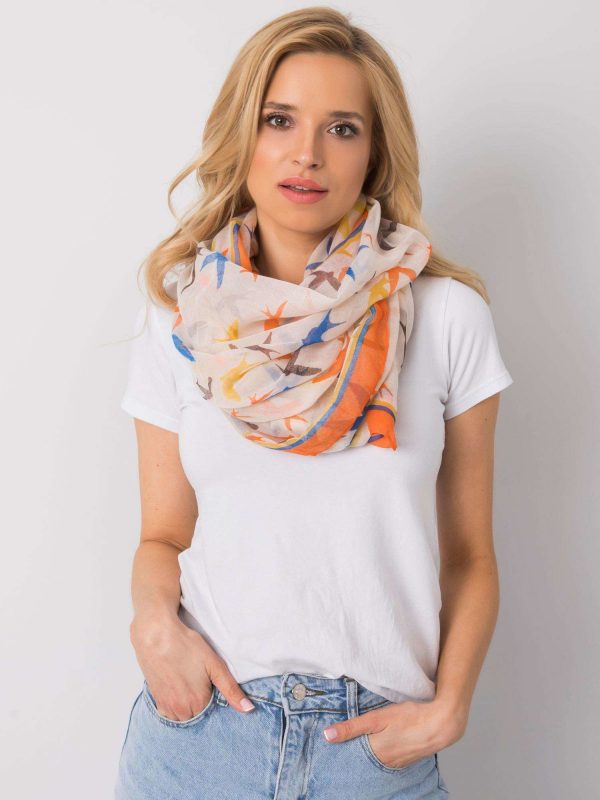 Beige and orange wrap with print