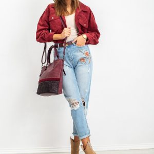 Burgundy women's bag made of eco leather