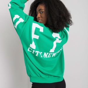 Green sweatshirt with print by Brooke