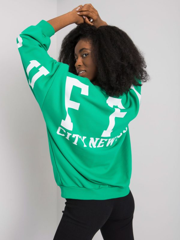 Green sweatshirt with print by Brooke