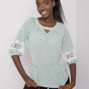 Jazmin white and green blouse