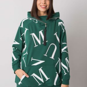 Dark Green Plus Size Cotton Indi Sweatshirt