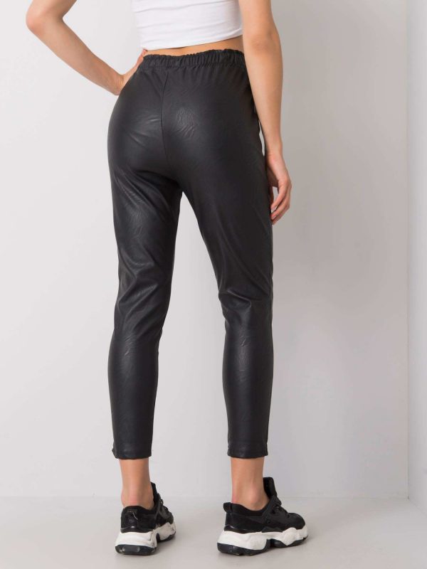 Severine black eco-leather pants