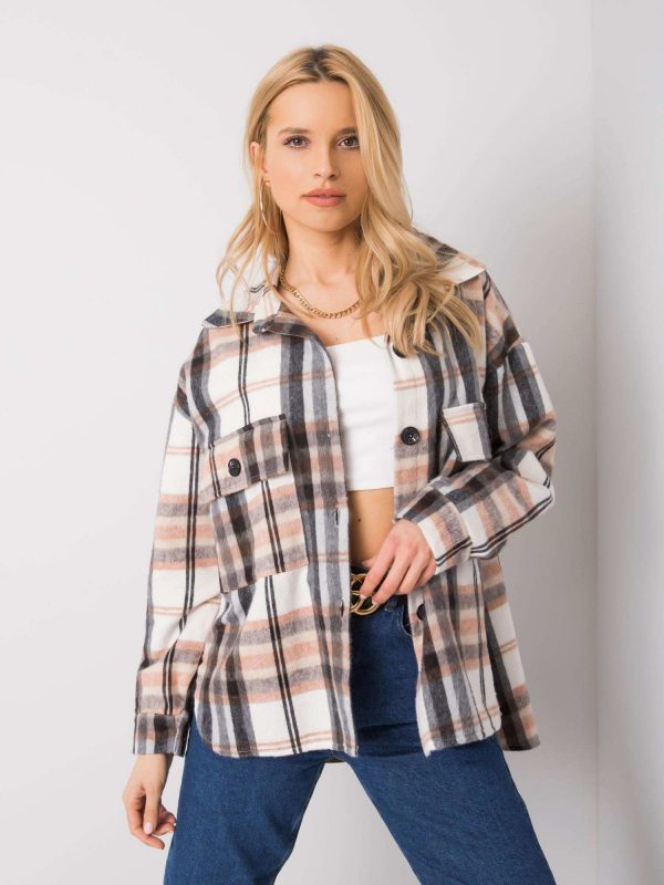 Beige checked shirt Ingrid