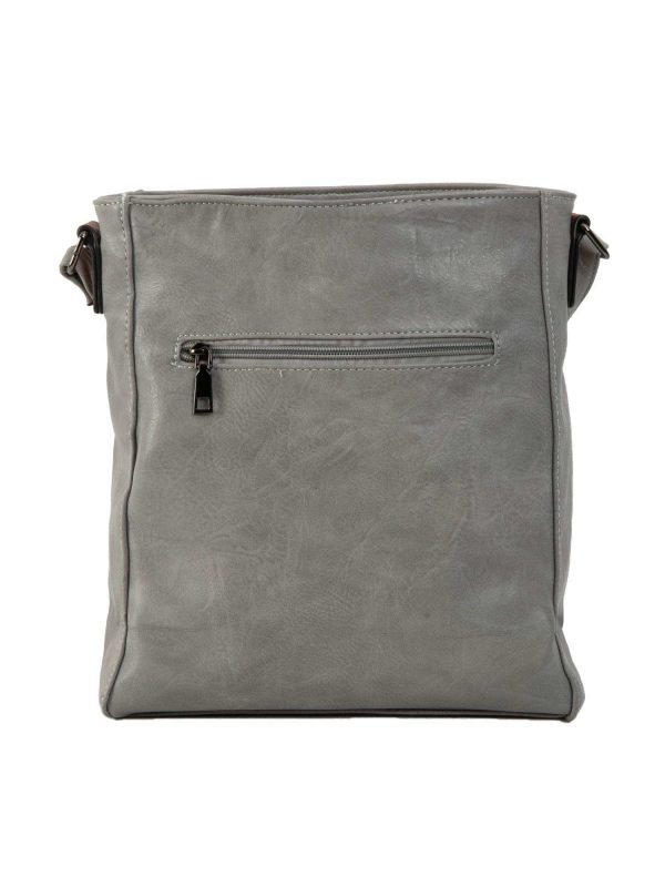 Grey Imitation Leather Bag