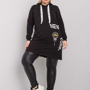 Black tunic plus size with hood Ashford