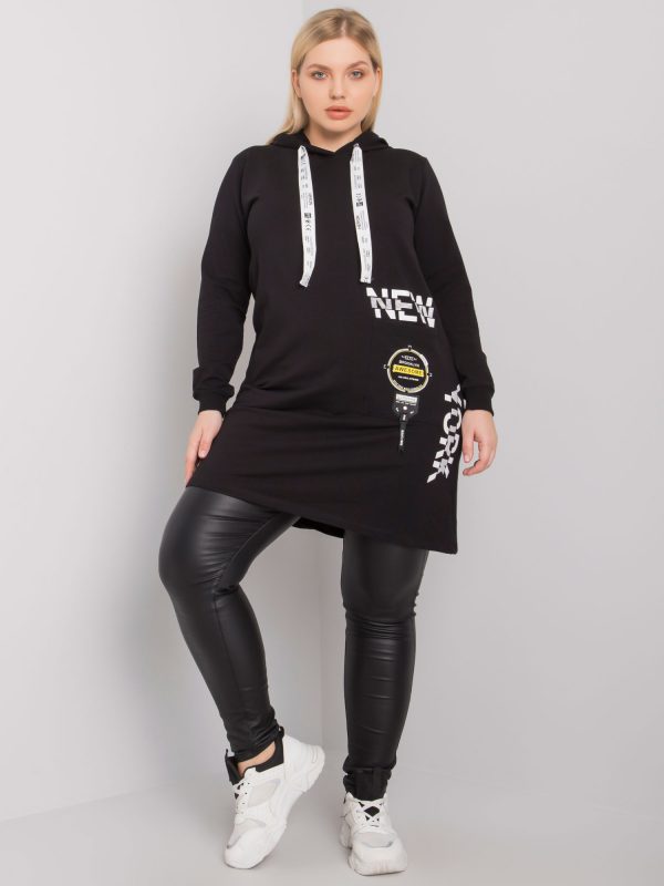 Black tunic plus size with hood Ashford