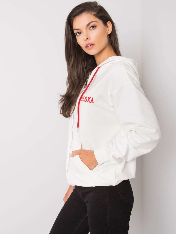 Ecru zipper sweatshirt Ilaria