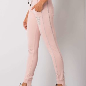 Light pink sweatpants with Abia appliqués