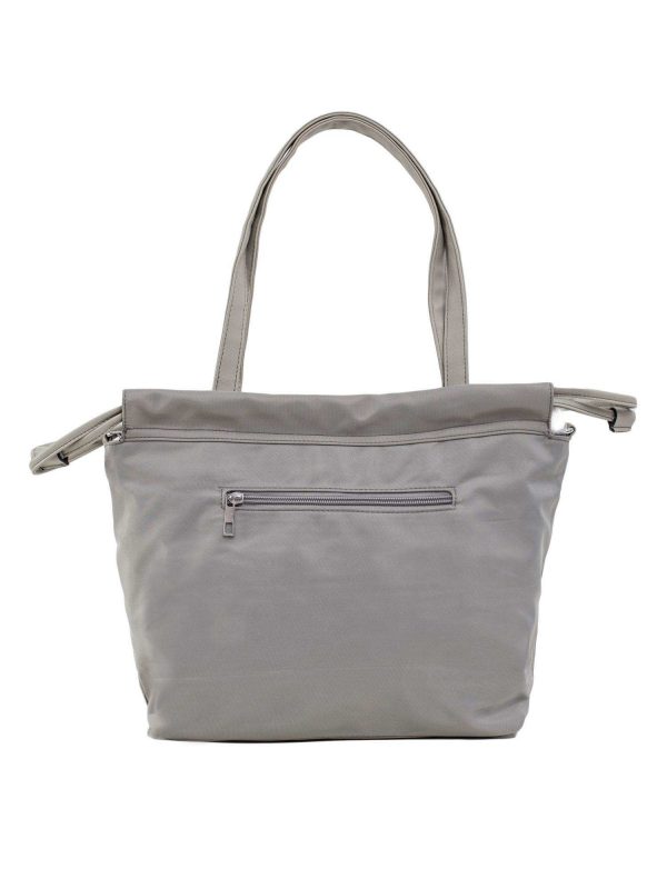 Grey shoulder bag with detachable strap