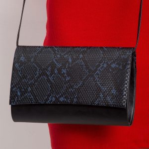 Black and navy clutch bag