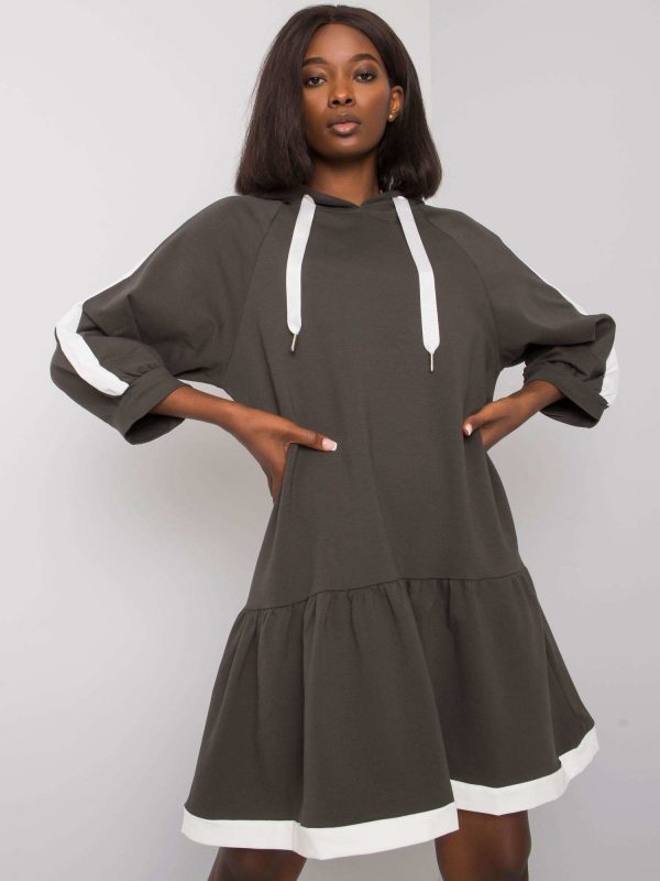 Dark khaki sweatshirt dress Georgetta