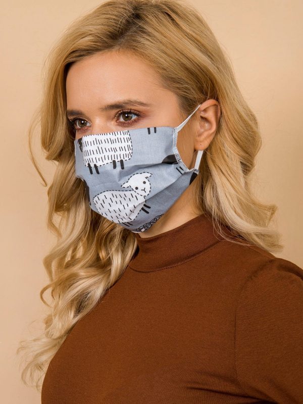 Grey and white reuse protective mask