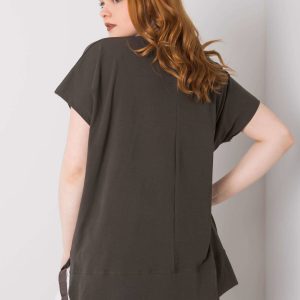 Dark Khaki Plus Size Sherry Cotton Blouse