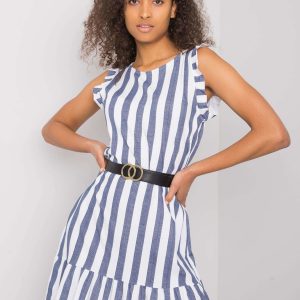 Navy Blue Striped Maude Dress