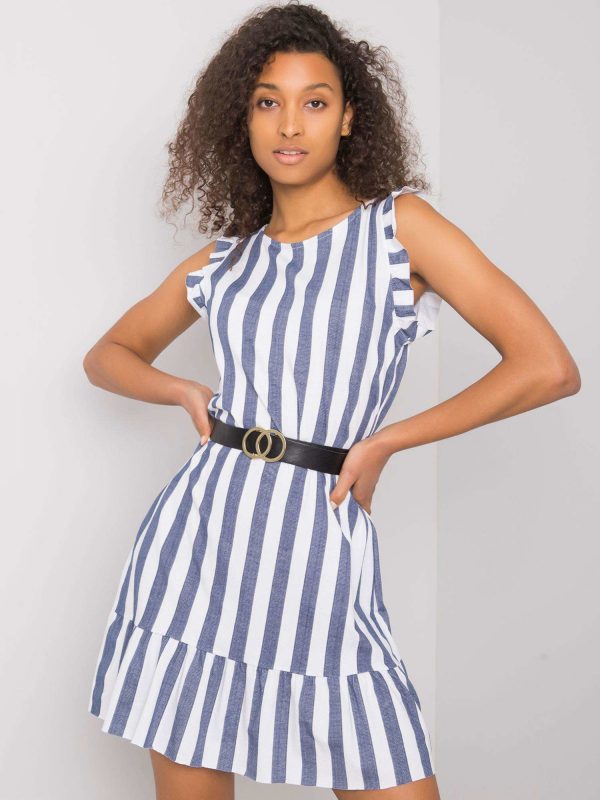 Navy Blue Striped Maude Dress