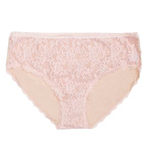 Beige women's panties with high waist