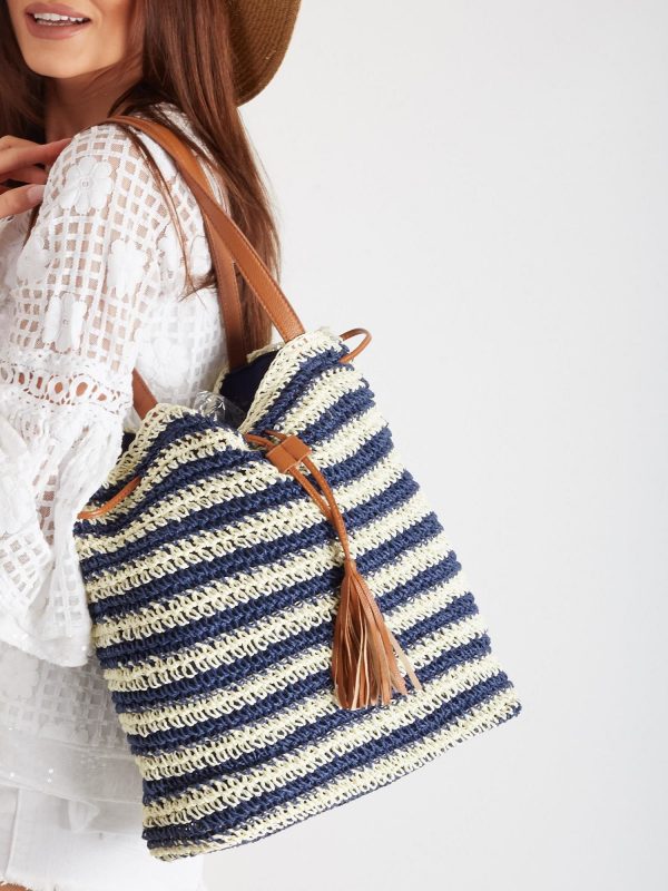 Navy blue braided bag