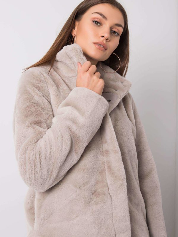 Light beige fur jacket Kaya SUBLEVEL