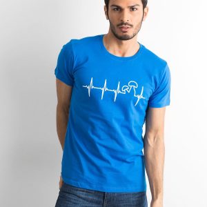 Men's Blue Cotton T-Shirt