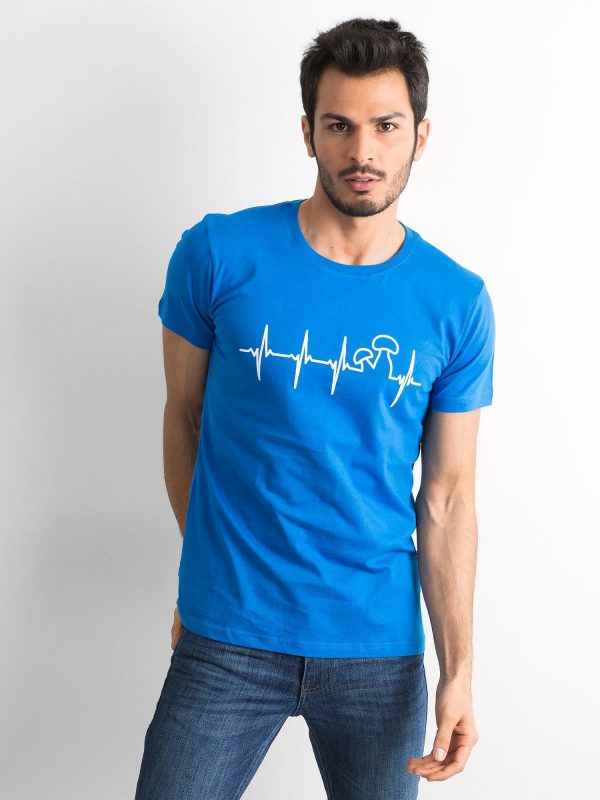 Men's Blue Cotton T-Shirt