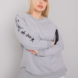 Grey melange plus size sweatshirt tunic Parma