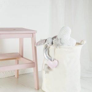 Ecru Velvet Storage Basket