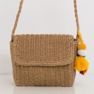 Beige Braided Handbag