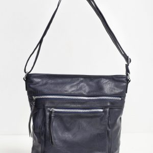 Dark blue bag with zippers