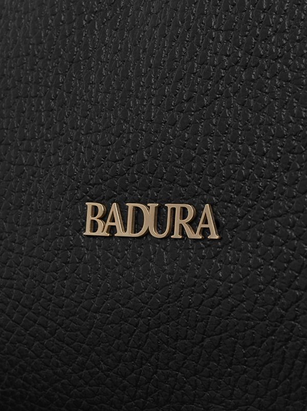 Black leather shoulder bag BADURA