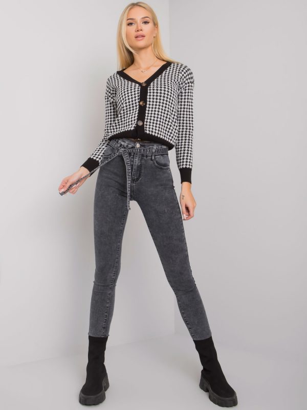 Grey fitted jeans with Lexington binding