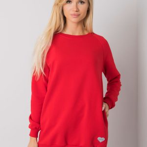 Red cotton sweatshirt with pockets Candri RUE PARIS