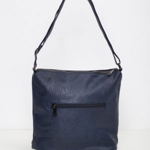 Dark blue women's handbag with zipper