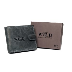 Black Horizontal Men's Wallet with Clasp