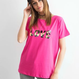 Dark pink loose t-shirt Lovers