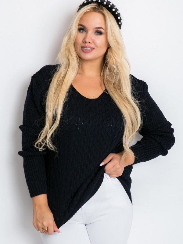 Navy blue plus size Tango sweater