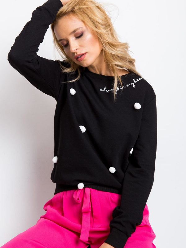 RUE PARIS Black Elsa Sweatshirt