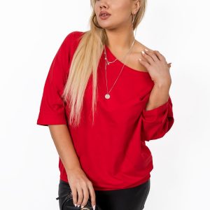 Red plus size blouse Sophie RUE PARIS