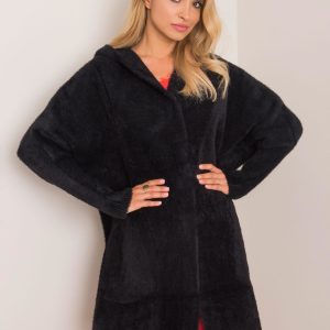 Carolyn's black alpaca coat