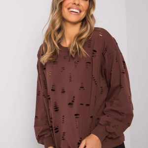 Dark brown cotton sweatshirt Catalina