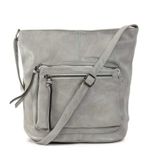 Light grey imitation leather bag