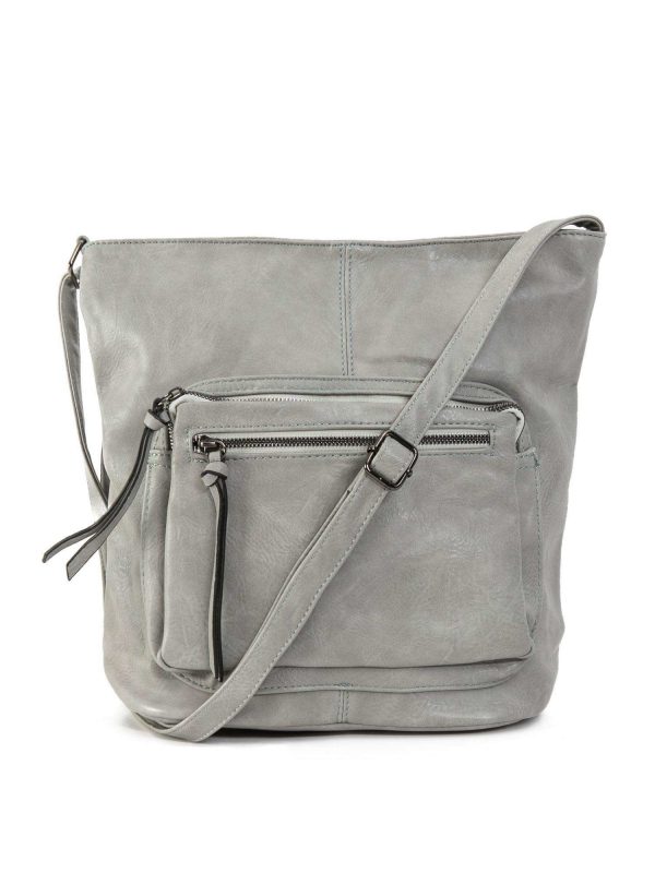 Light grey imitation leather bag