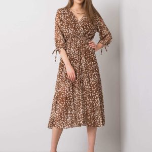 Brown dress with Kaia print