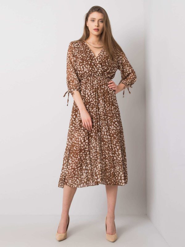 Brown dress with Kaia print