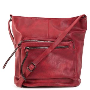 Dark red imitation leather bag